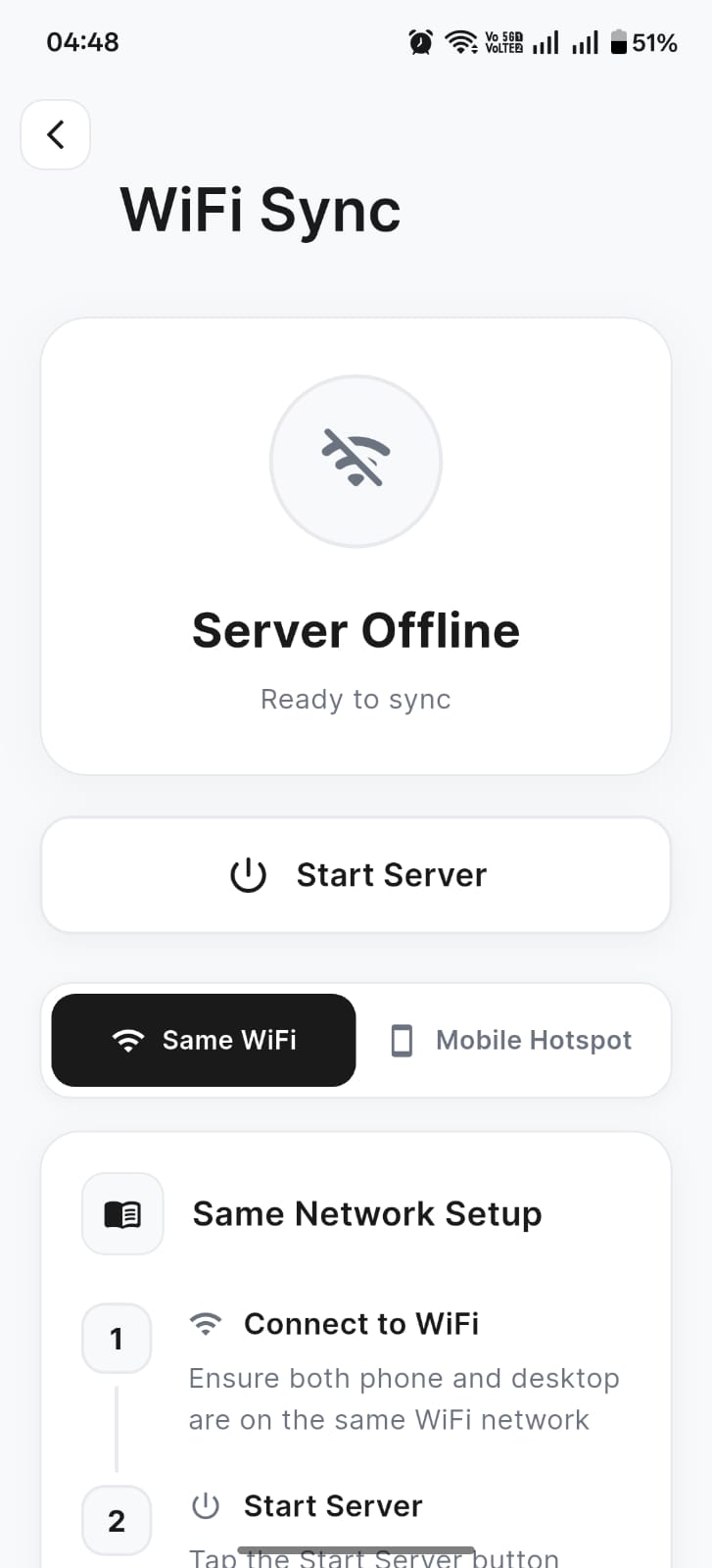 WiFi server offline